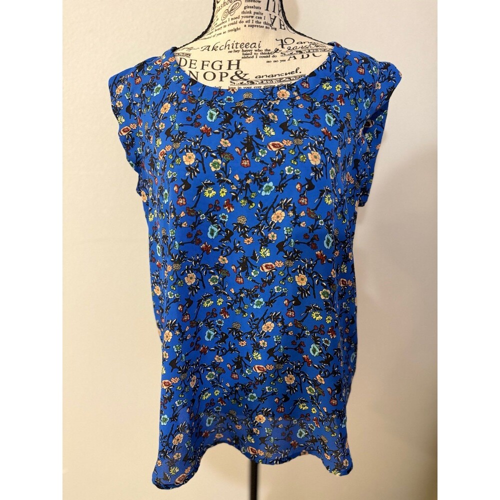 Pleione Floral Boho Feminine Sleeveless Blouse M